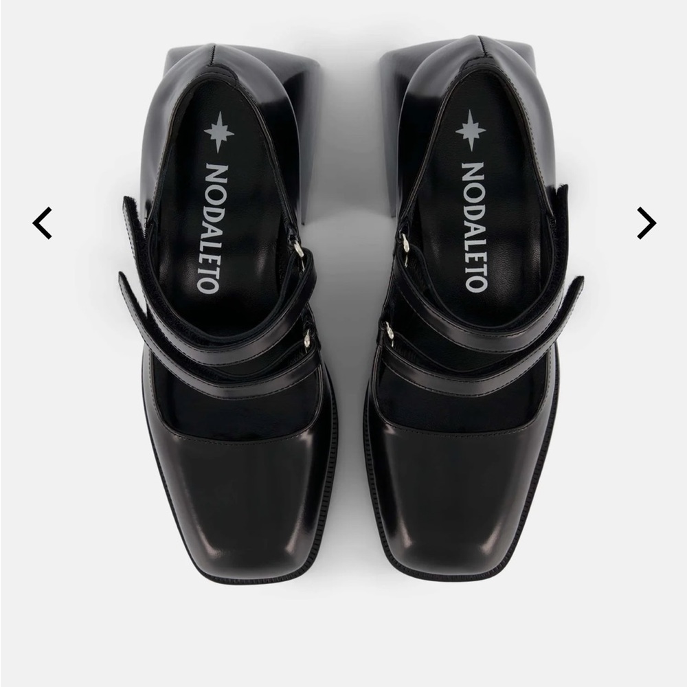 NODALETO Bulla Babies Mary Jane Platform Heels | Black Gloss Leather | EU 38 - Picture 4 of 11